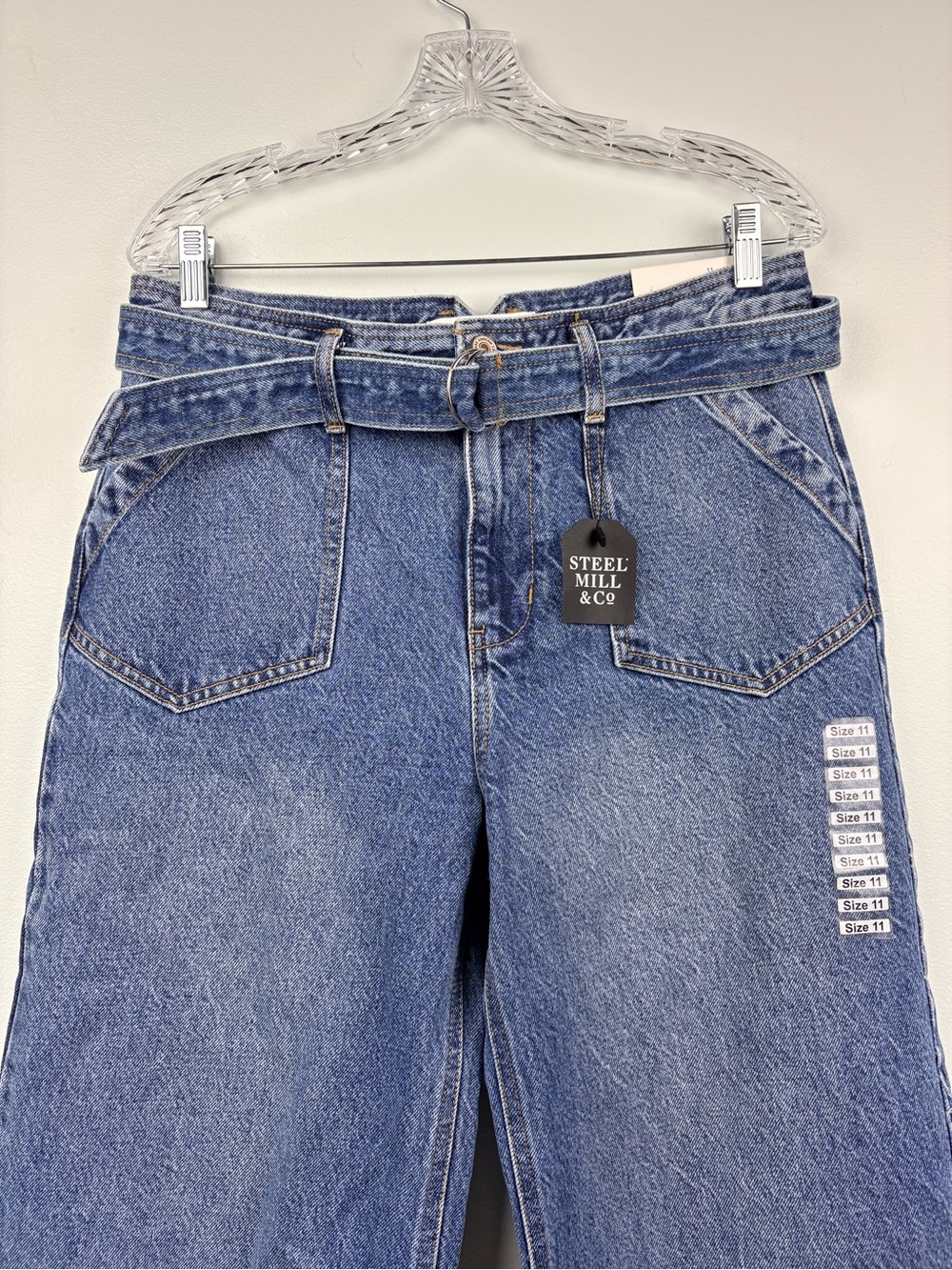NWT Kancan Finn Ultra High Rise Wide Leg Jeans Belted Rigid Sz 11 or 29 - Picture 4 of 16